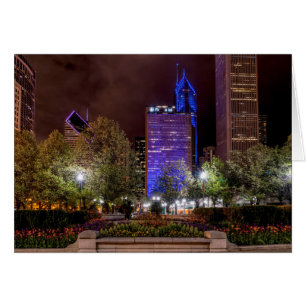 Cartão Millennium Park Primavera Season Night Greeting Ca