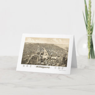 Cartão Milwaukee, WI Panoramic Map - 1879