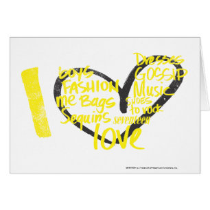 Cartão Mim amarelo dos grafites do coração