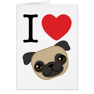 Cartão Mim Pugs da jovem corça do coração