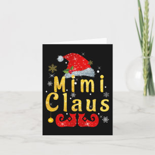 Cartão Mimi Claus Christmas Santa Hat Matching Família Pa