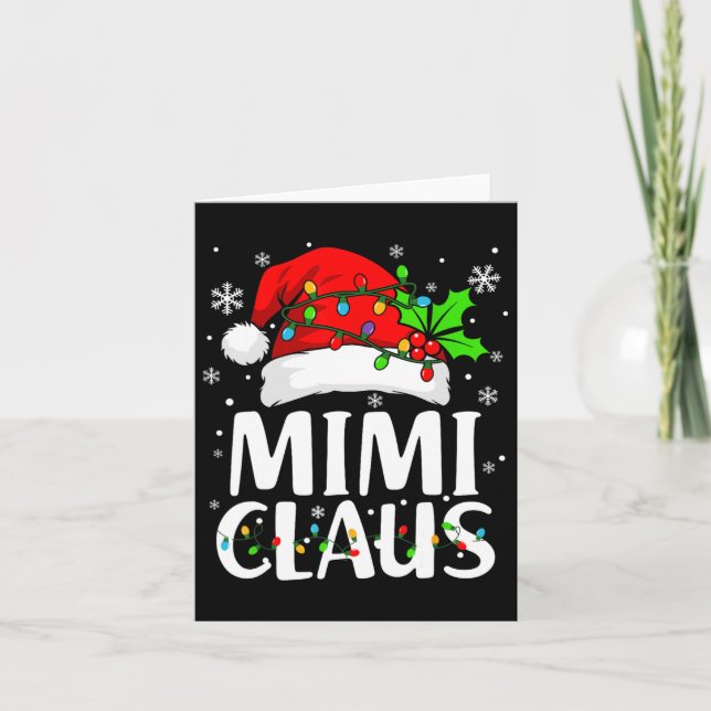 Cartão Mimi Claus Mostra Luzes De Natal Mães Da Família P (Frente)