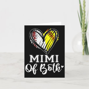 Cartão Mimi Do Dia de as mães Da Avó De Beisebol Softball
