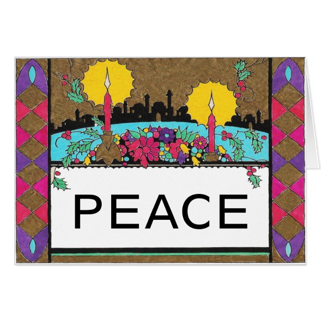 Cartão Minarets & Candles & Holly, Etc. (Frente Horizontal)