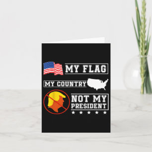 Cartão Minha Bandeira Meu País Não Meu Presidente Eua Map