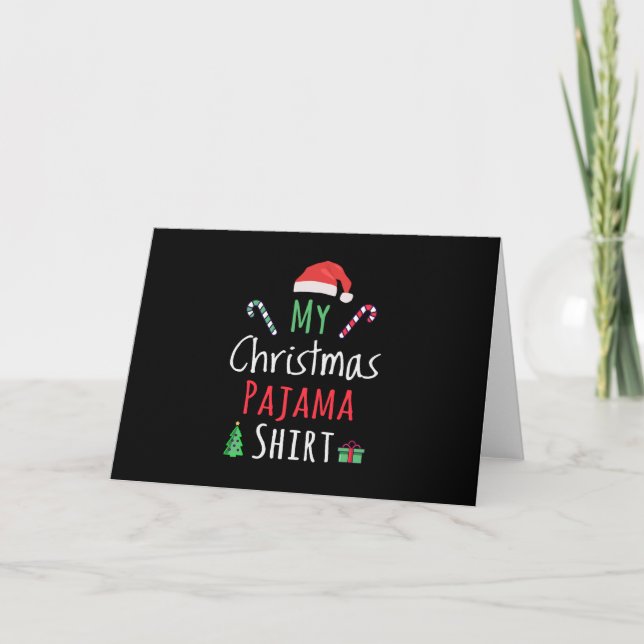 Cartão Minha Camisa de Pijama de Natal (Frente)