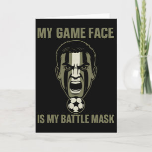 Cartão Minha Cara de Jogo É Minha Máscara Byttle Camuflag