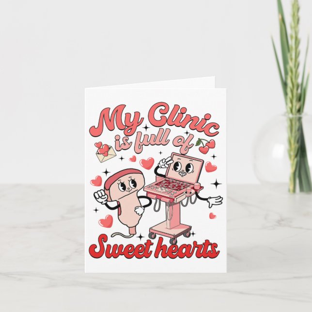 Cartão Minha Clínica Cheia De Coração Doce Sonographer En (Frente)