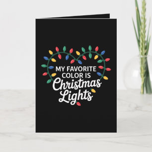 Cartão Minha Cor Favorita É Luzes De Natal Coração Xmas