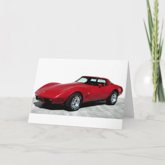 Cartão Minha corveta vermelha de 1979 (Frente)