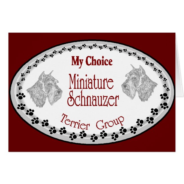 Cartão minha escolha mini schnauzer (Frente Horizontal)