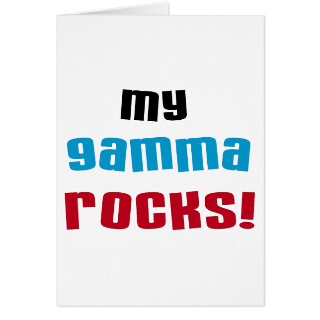 Cartão Minha Gama Rocks T-shirts e presentes (Frente)