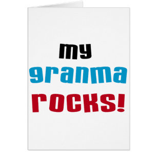 Cartão Minha Granma Rocks T shirts e presentes