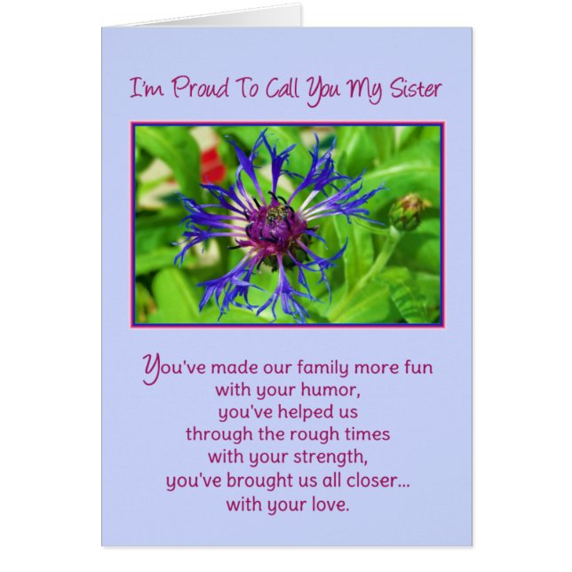 Cartão Minha irmã... (Frente)