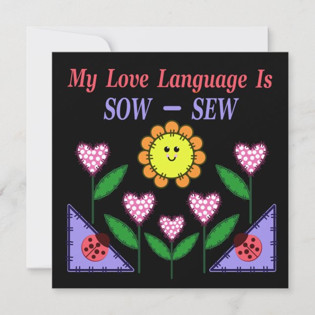 Cartão Minha Linguagem De Amor É Sow - Sew (Frente)