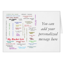 Cartão Minha lista de Baldes para Viagem
