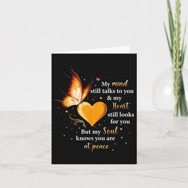 Cartão Minha Mente Ainda Fala Com Você Coração, Borboleta (Frente)