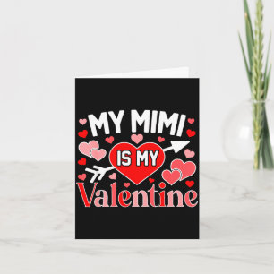 Cartão Minha mimi é meu valentine corações fofos dia dos