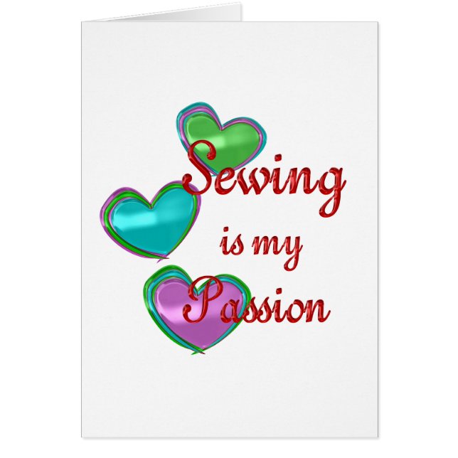 Cartão Minha paixão Sewing (Frente)