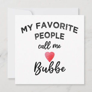 Cartão Minha pessoa favorita me chama de BUBBE Avó judia