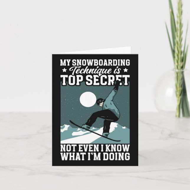 Cartão Minha técnica de snowboard (Frente)