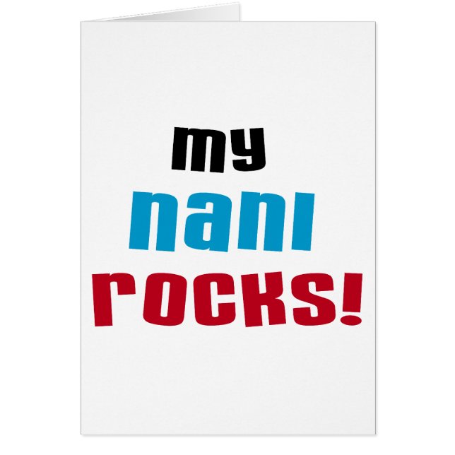Cartão Minhas camisetas Nani Rocks e presentes (Frente)