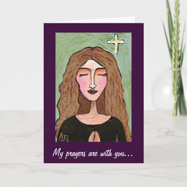 Cartão Minhas orações estão com você. (Frente)