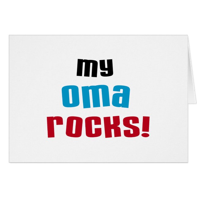 Cartão Minhas T-shirts e presentes de Oma Rocks (Frente Horizontal)