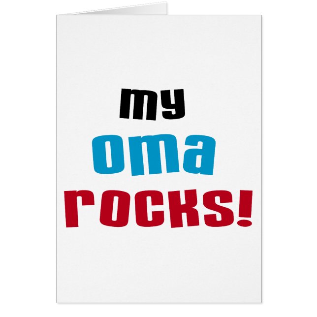 Cartão Minhas T-shirts e presentes de Oma Rocks (Frente)