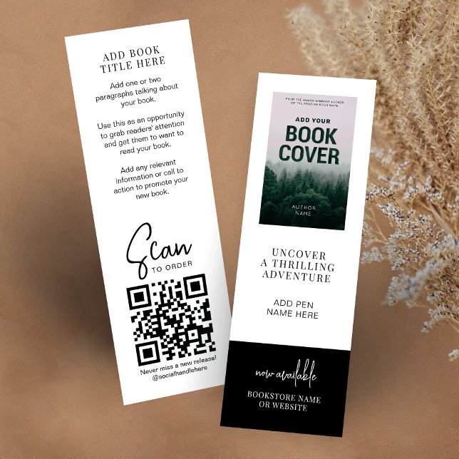 Cartão Mini Favorito do Autor do Marketing de Vers (Add your custom link to the QR code and make scannable book promotion cards)