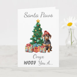 Cartão Mini Pinscher de Cachorro de Natal Personalizável