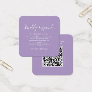 Cartão Mini RSVP de Casamento sem Contato com QR C