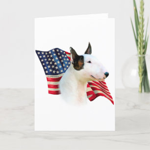 Cartão Miniatura Bull Terrier Flag