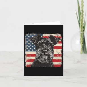 Cartão Miniatura Cachorro Schnauzer Patriótico 4º Do Pres