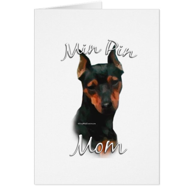 Cartão Miniatura Pinscher (preto) Mãe 2 (Frente)