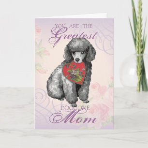 Cartão Miniatura Poodle Heart Mãe