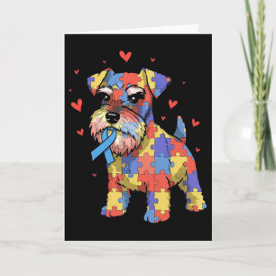 Cartão Miniatura Quebra-Cabeça Schnauzer Cão de Conscient