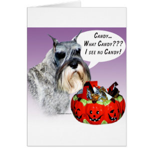 Cartão Miniatura Schnauzer Halloween Candy