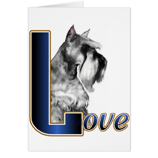 Cartão Miniatura Schnauzer LOVE (Frente)