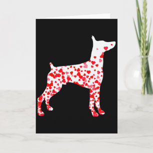 Cartão Miniature Pinscher Coração Cachorro Dia dos Namora