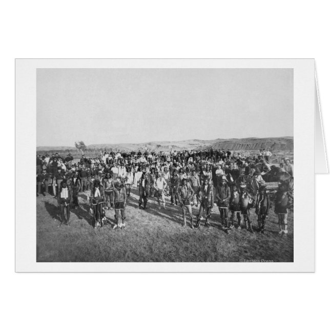 Cartão Miniconjou com Soldados Brancos (Frente Horizontal)