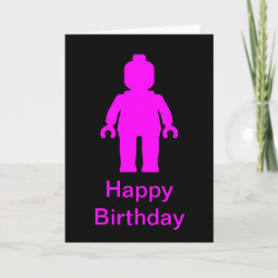 Cartão Minifig [Dark Pink] Happy Birthday Card
