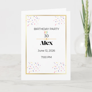 Cartão Minimal Birthday Invitation with Candles | Elegant