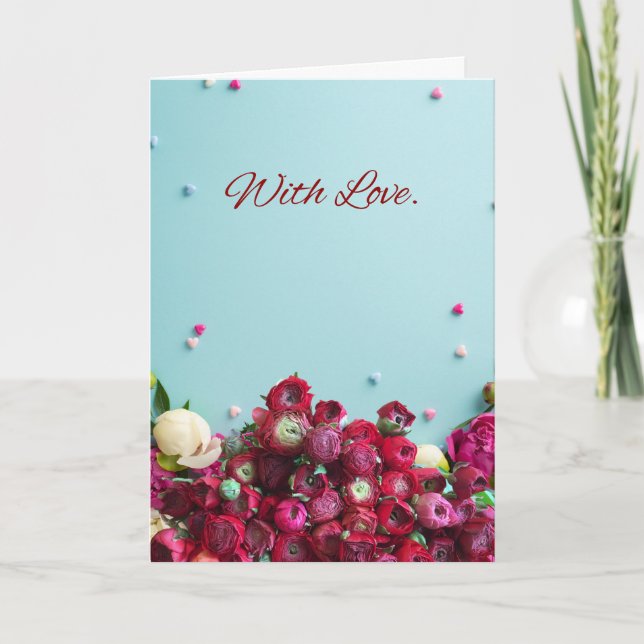Cartão Minimal Floral Greeting Card – With Love Botanical (Frente)