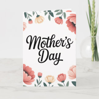 Cartão Minimal Floral Mother’s Day Greeting Card