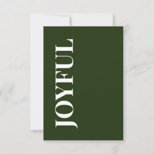 Cartão Minimal JOYFUL Agradecimento de Férias Verde Flo