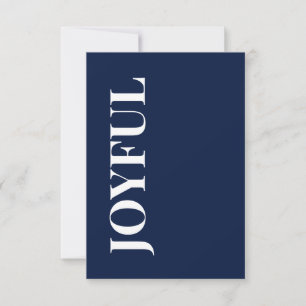 Cartão Minimal JOYFUL Azul Marinho Saudação de Férias