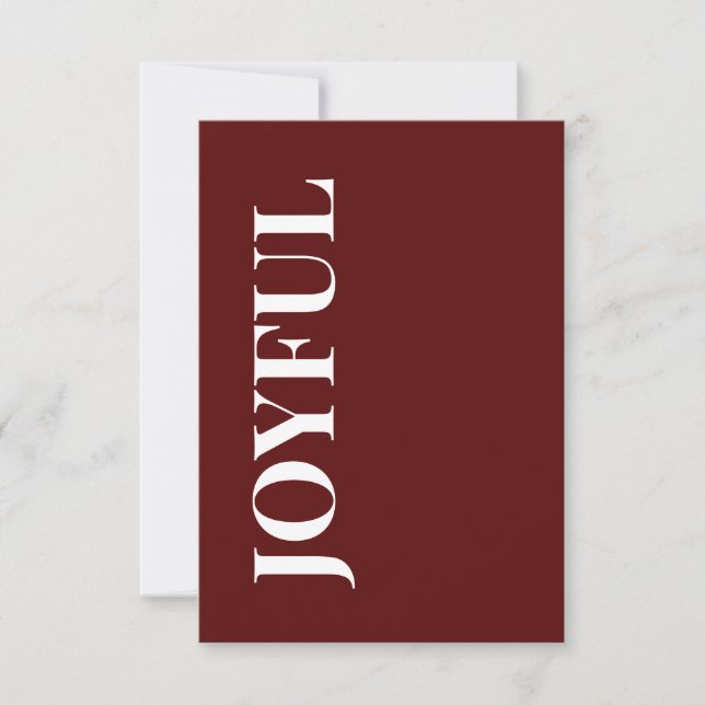 Cartão Minimal JOYFUL | Deep Red Holiday Greeting (Frente)