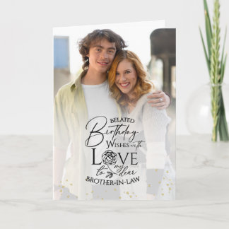 Cartão Minimal Photo Birthday Keepsake Brother-in-law