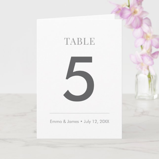 Cartão Minimalist Ampersand Wedding | Table Number Folded (Orquídea)